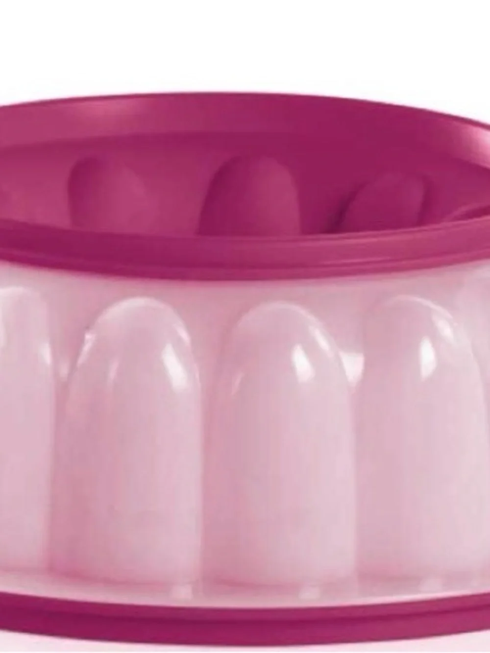 Tupperware Jel-Ring Jello Dessert Serving Mold in Burgundy & Clear Color